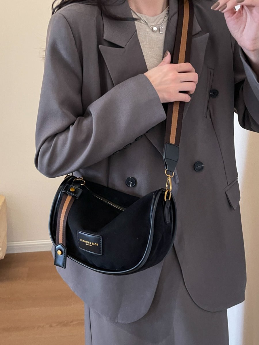 Suede Adjustable Strap Shoulder Bag - S. M. & Co.