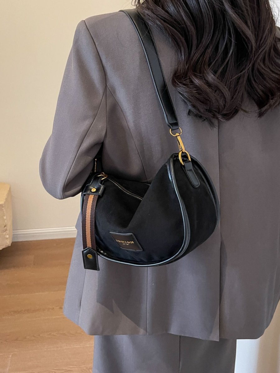 Suede Adjustable Strap Shoulder Bag - S. M. & Co.