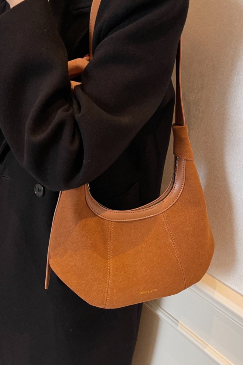 Suede Adjustable Strap Shoulder Bag - S. M. & Co.