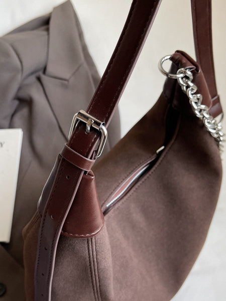 Suede Adjustable Strap Shoulder Bag - S. M. & Co.