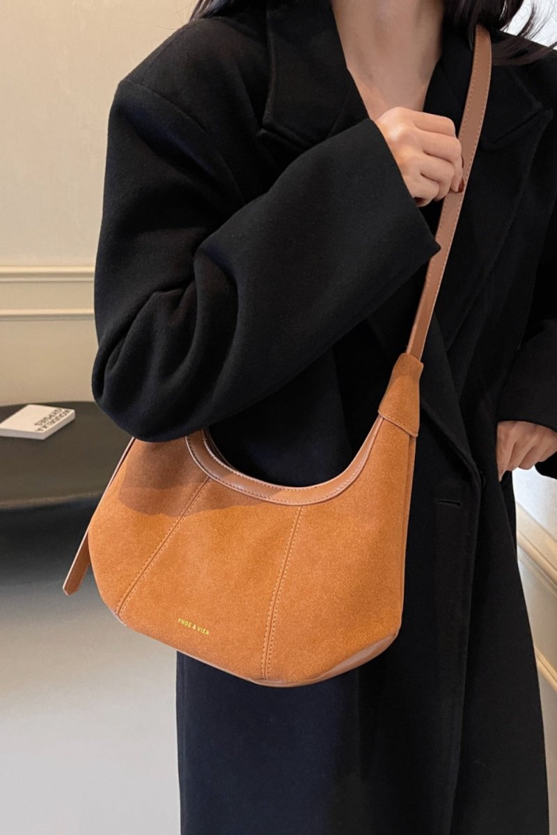 Suede Adjustable Strap Shoulder Bag - S. M. & Co.