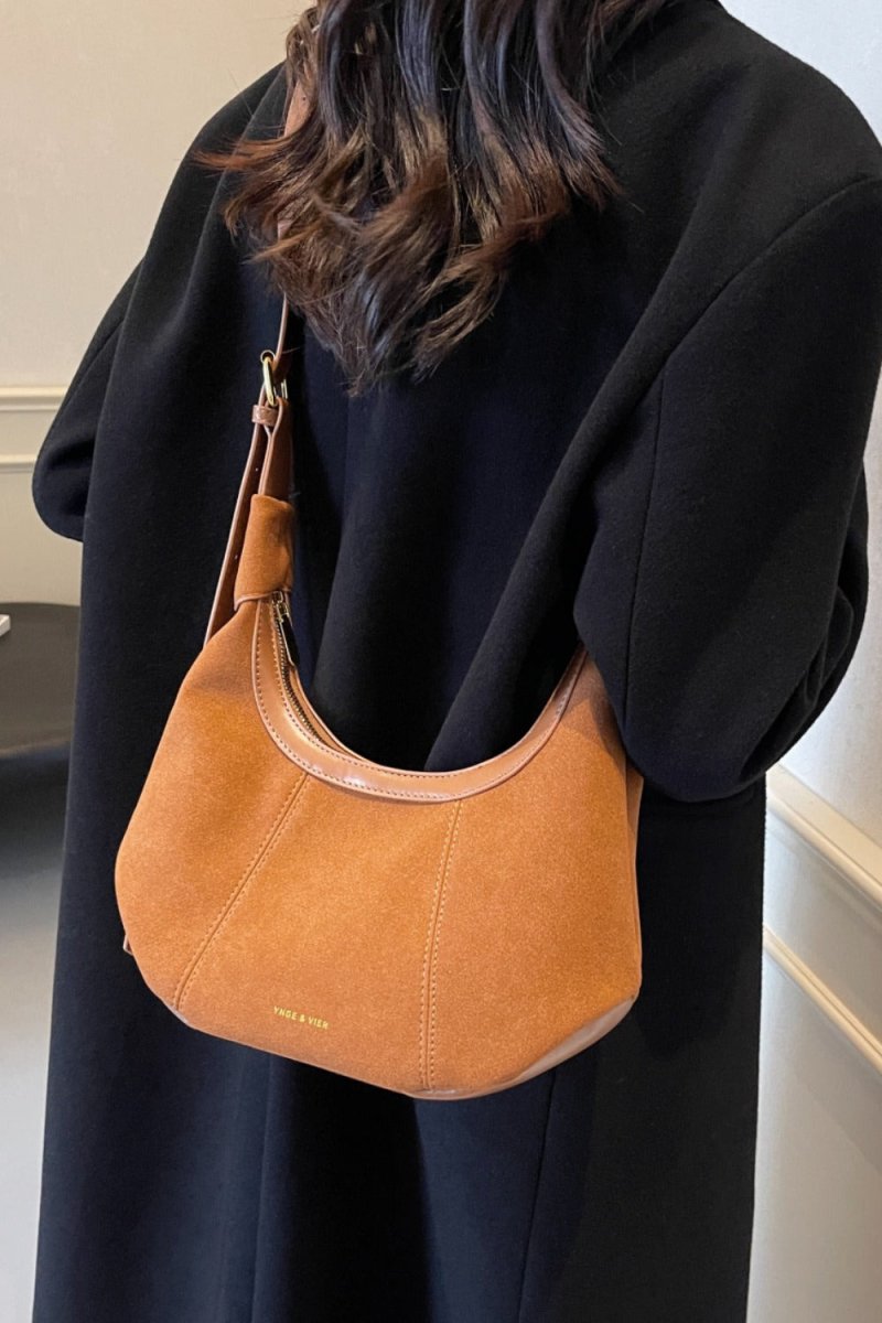 Suede Adjustable Strap Shoulder Bag - S. M. & Co.