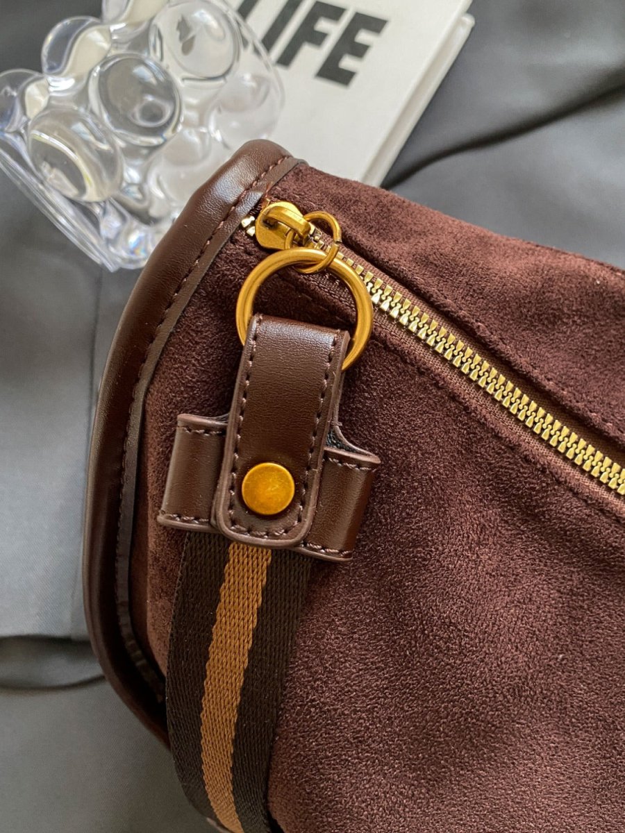 Suede Adjustable Strap Shoulder Bag - S. M. & Co.