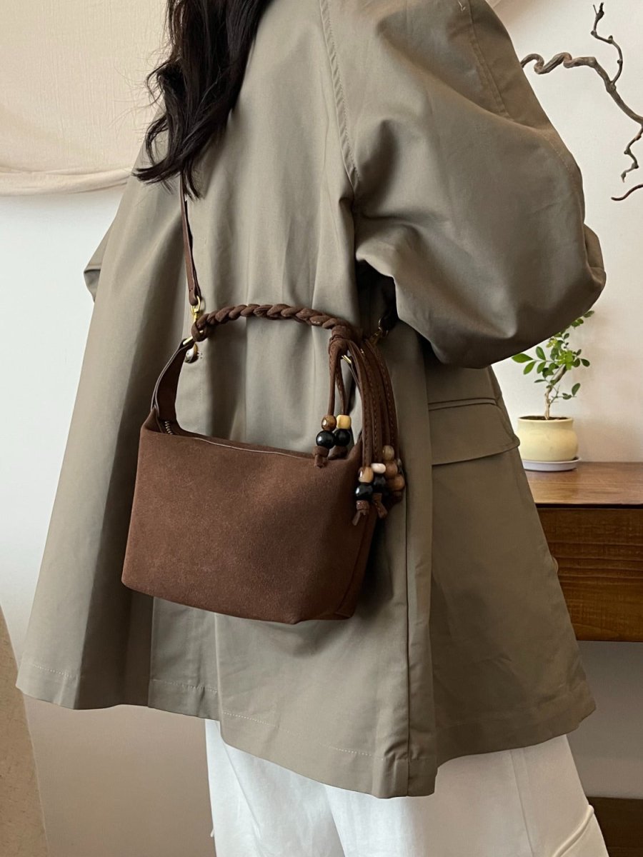 Suede Adjustable Strap Shoulder Bag - S. M. & Co.