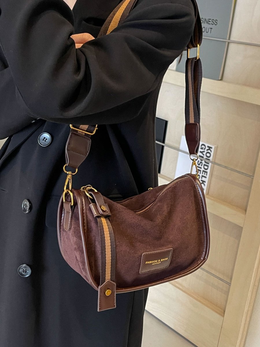 Suede Adjustable Strap Shoulder Bag - S. M. & Co.