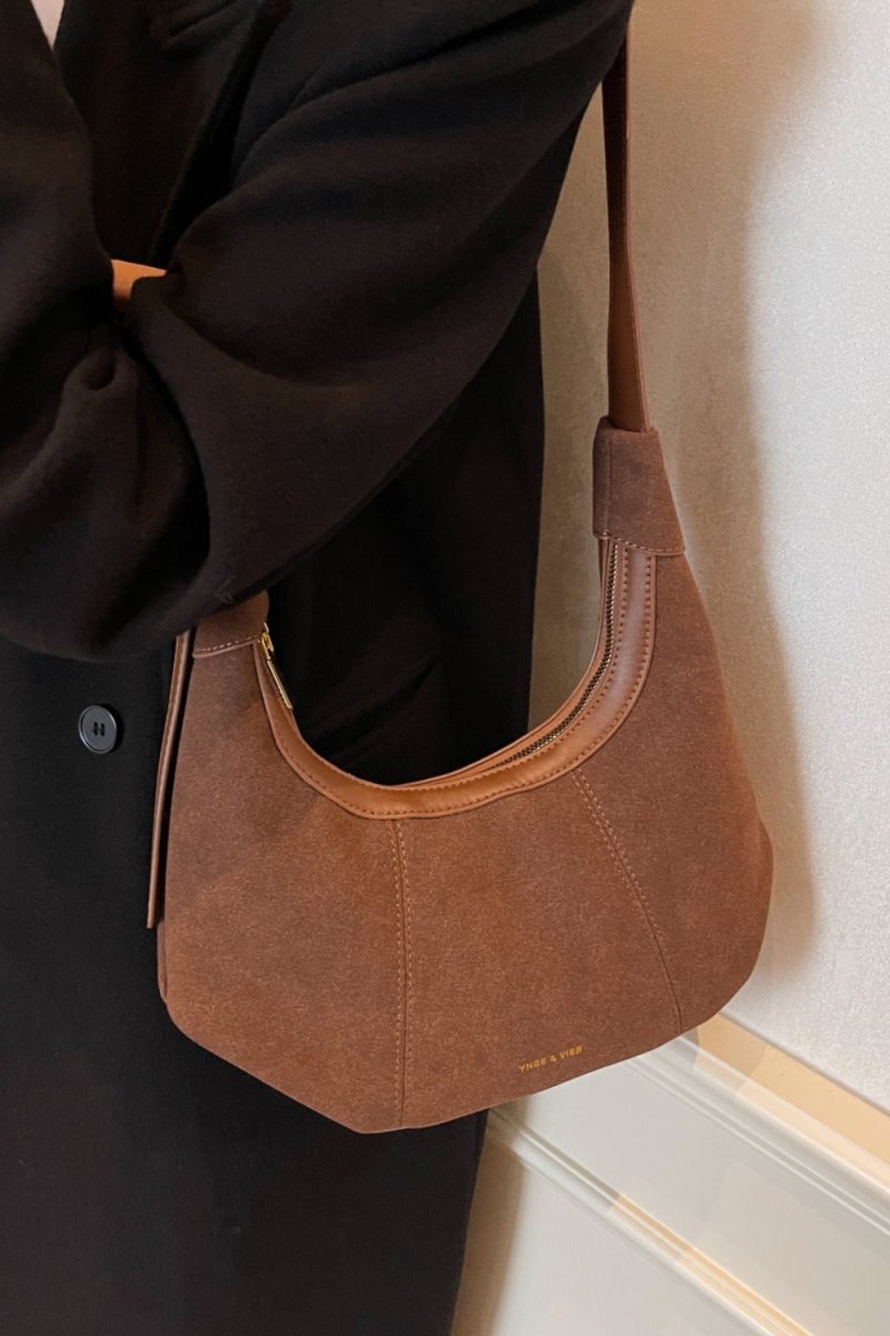 Suede Adjustable Strap Shoulder Bag - S. M. & Co.