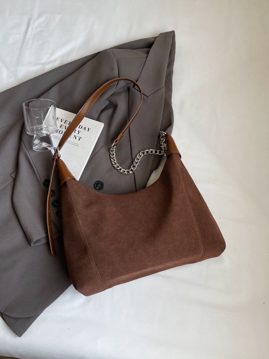 Suede Adjustable Strap Shoulder Bag - S. M. & Co.