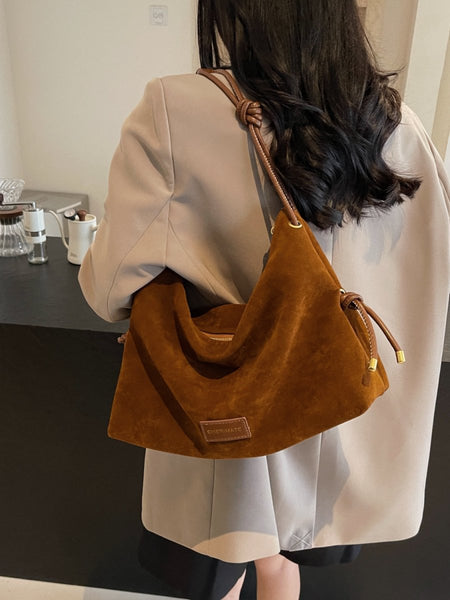 Suede Large Shoulder Bag - S. M. & Co.