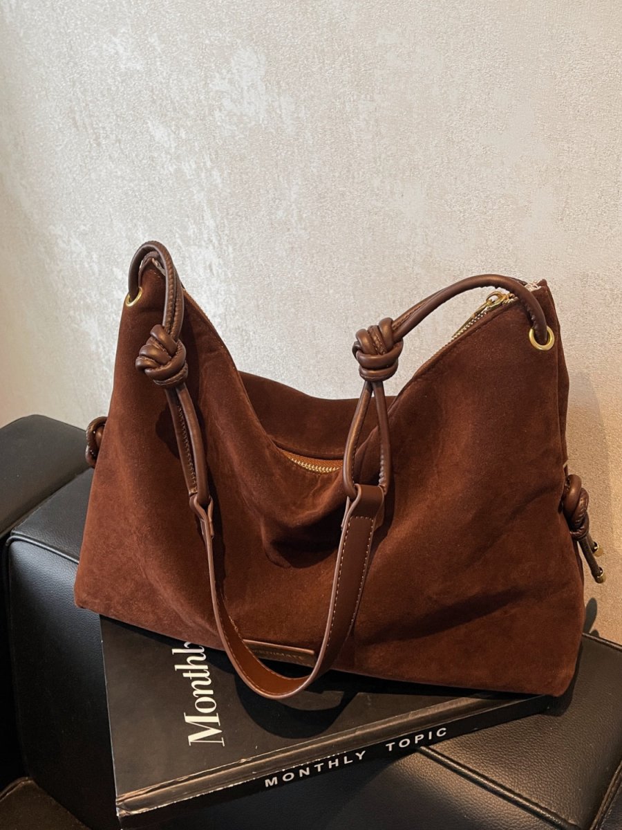 Suede Large Shoulder Bag - S. M. & Co.