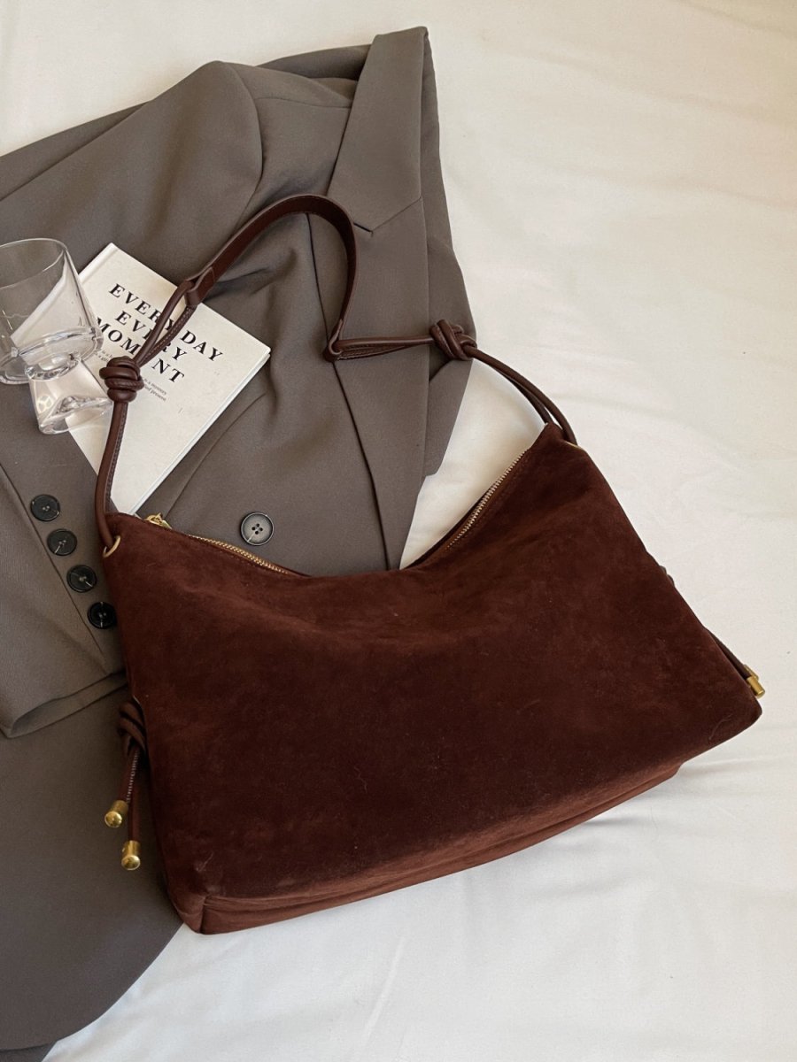 Suede Large Shoulder Bag - S. M. & Co.