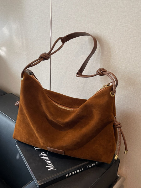 Suede Large Shoulder Bag - S. M. & Co.