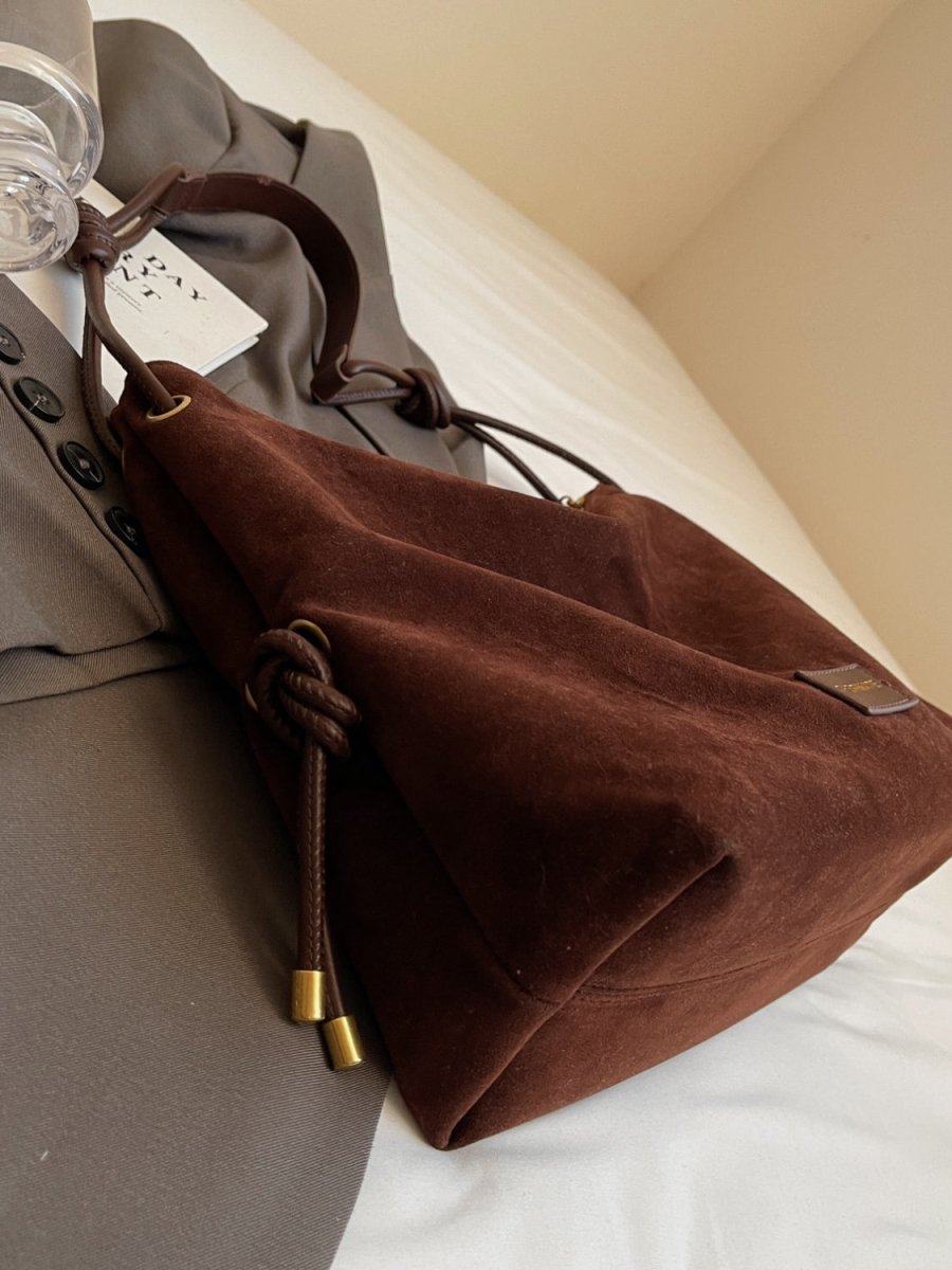 Suede Large Shoulder Bag - S. M. & Co.