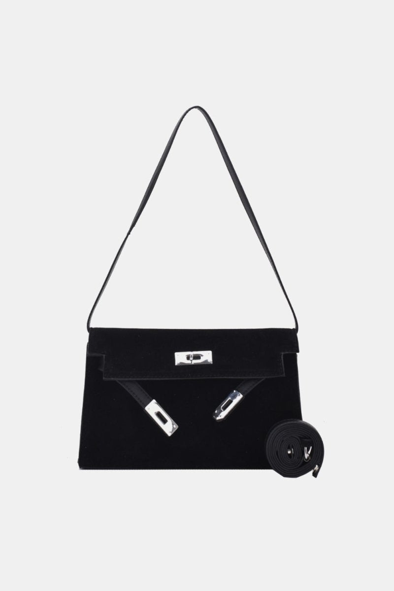 Suede PU Leather Strap Shoulder Bag - S. M. & Co.