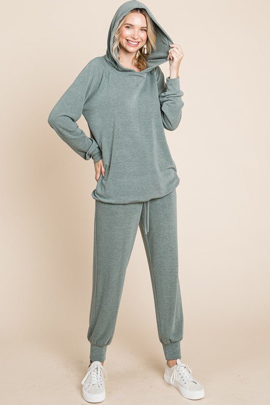 Super Lady Full Size Long Sleeve Hoodie and Tied Pants Set - S. M. & Co.