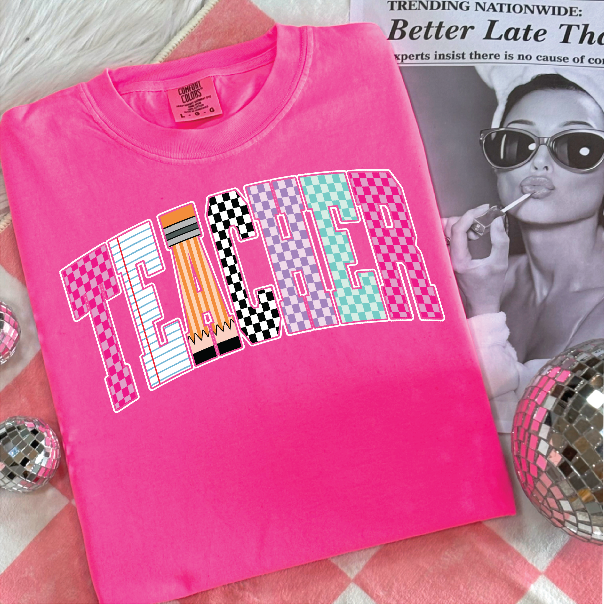 Teacher Checkered Graphic Tee