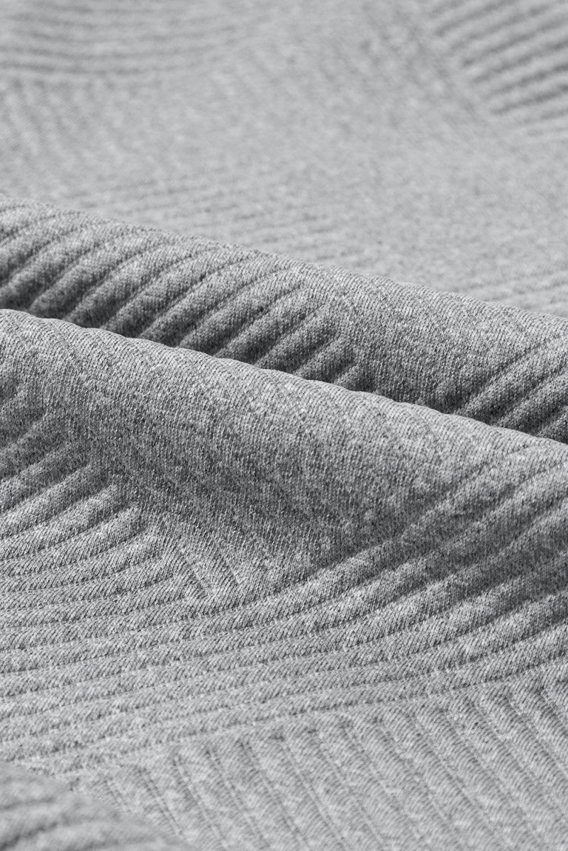 Textured Turtleneck Long Sleeve Sweatshirt - S. M. & Co.