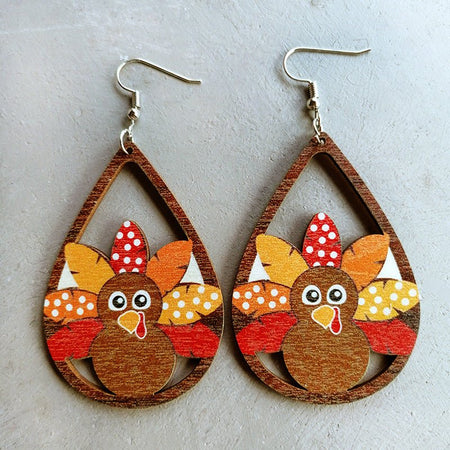 Thanksgiving Turkey Drop Earrings - S. M. & Co.