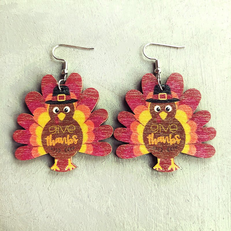 Thanksgiving Turkey Drop Earrings - S. M. & Co.