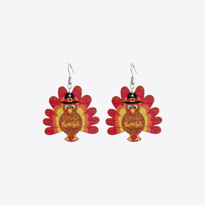 Thanksgiving Turkey Drop Earrings - S. M. & Co.