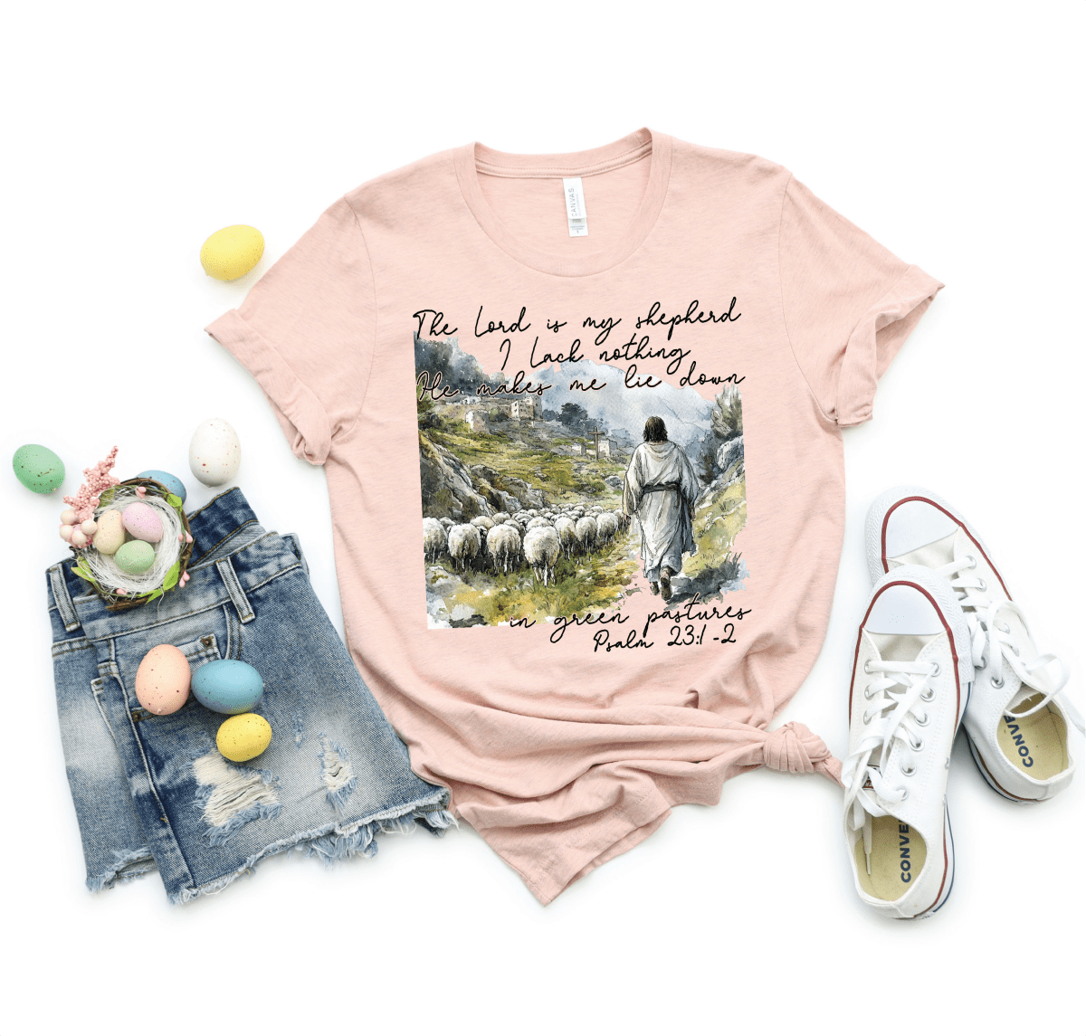 The Lord is My Shepherd on Peach - S. M. & Co.