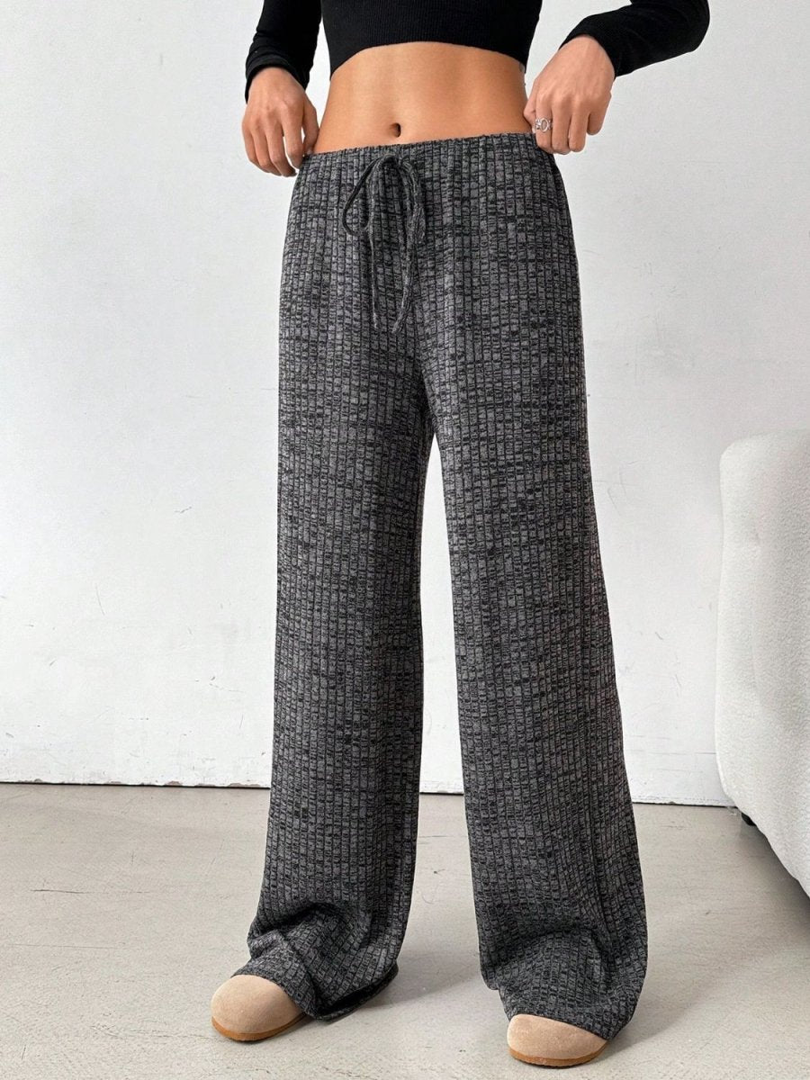 Tied Striped Wide Leg Pants - S. M. & Co.