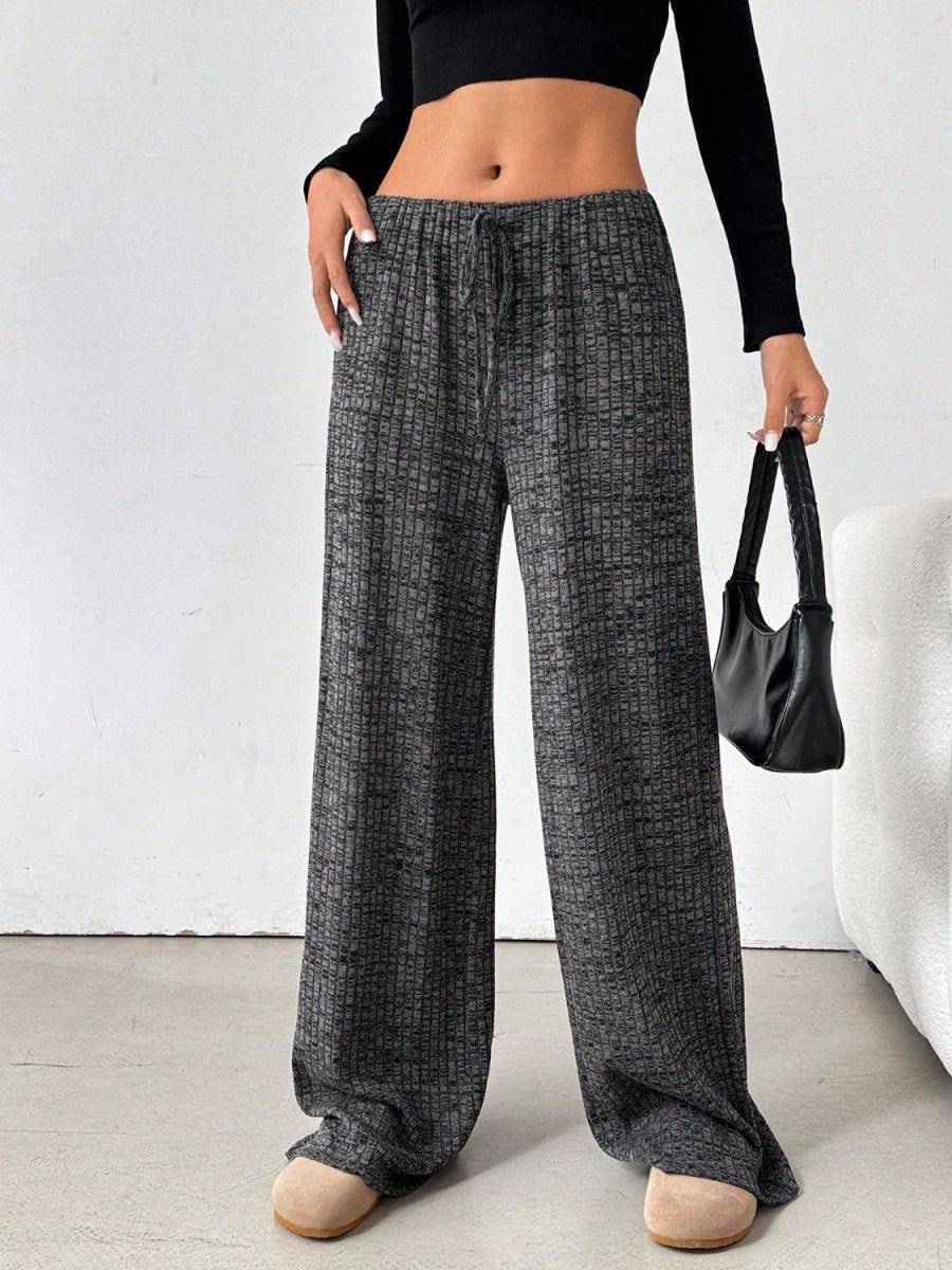 Tied Striped Wide Leg Pants - S. M. & Co.