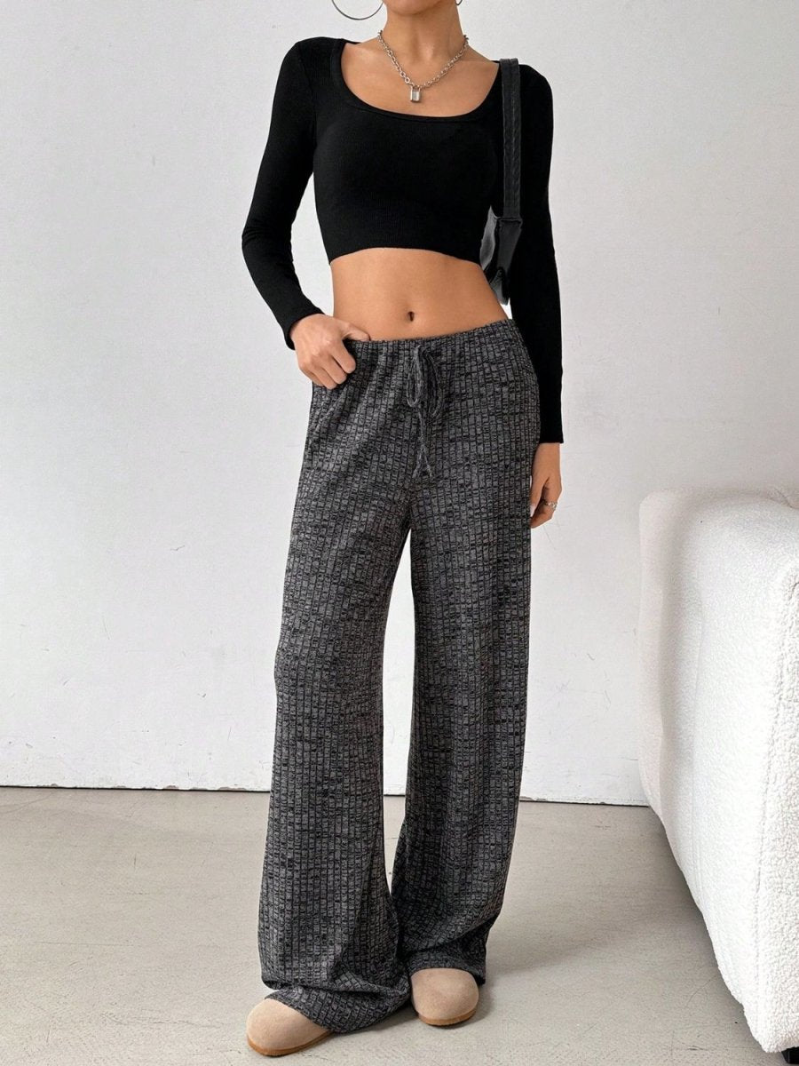 Tied Striped Wide Leg Pants - S. M. & Co.