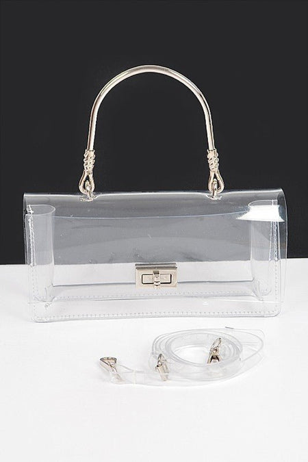 Top Handle Elegant Transparent Stadium Bag - S. M. & Co.