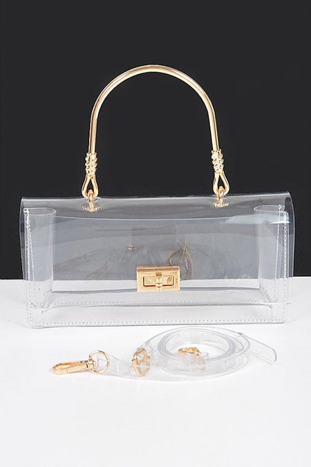 Top Handle Elegant Transparent Stadium Bag - S. M. & Co.