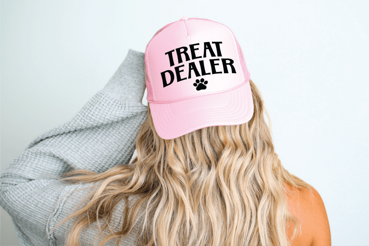 Treat Dealer DTF Printed Pink Trucker Hat - S. M. & Co.