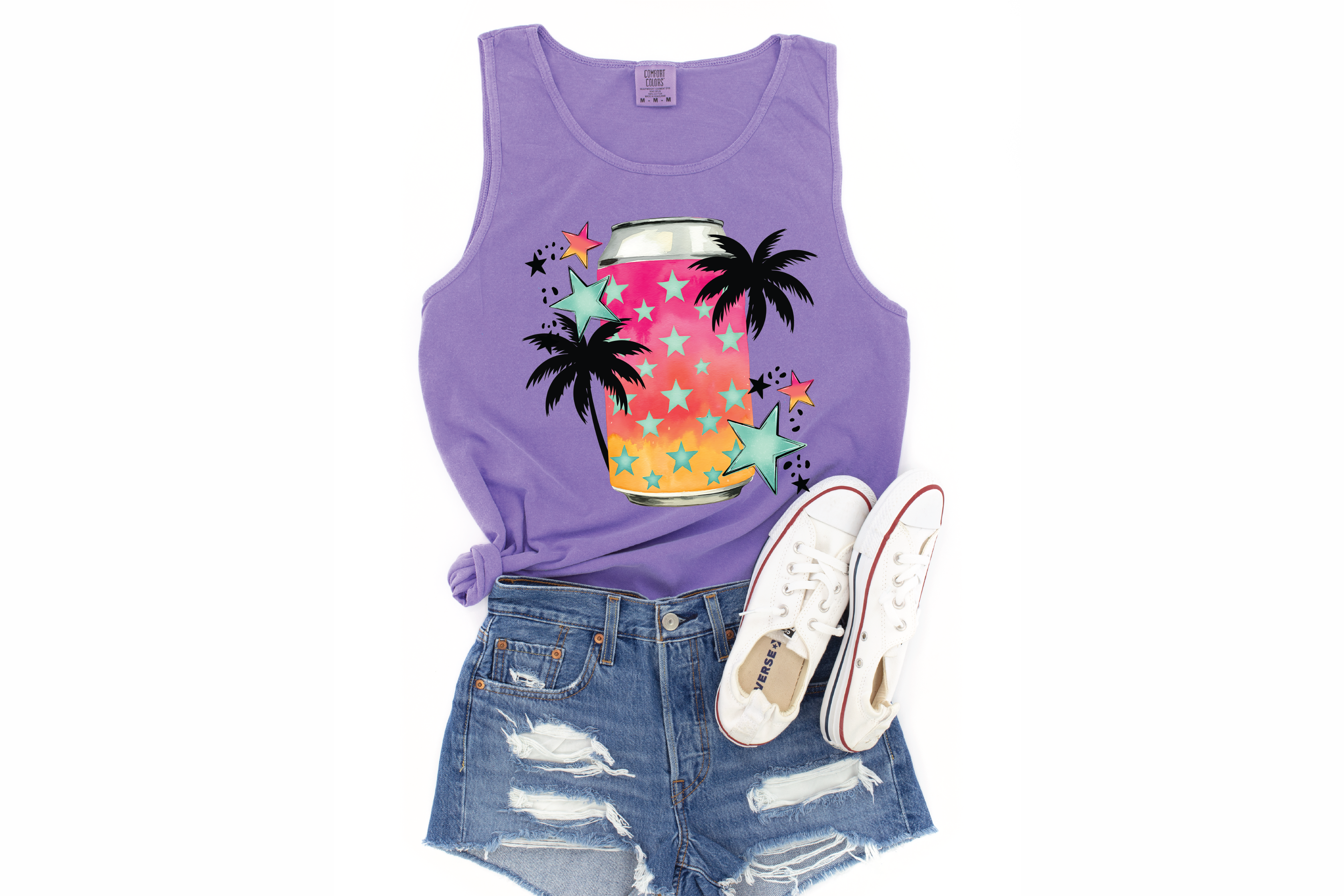 Tropical Can Graphic Tank Top