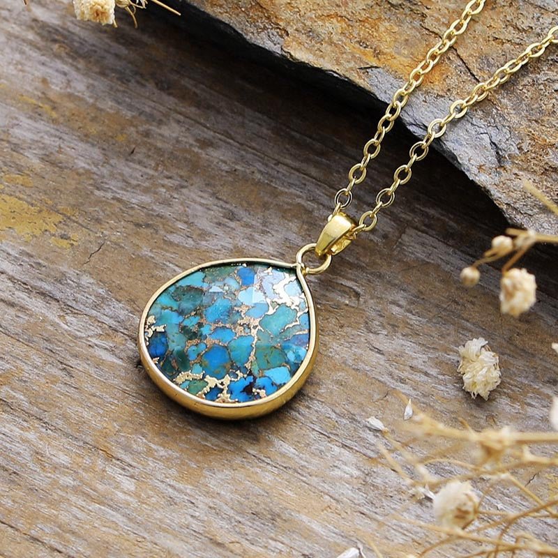 Turquoise Chain Pendant Necklace - S. M. & Co.