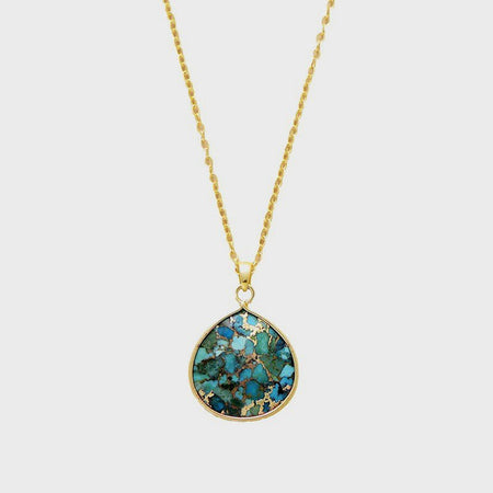 Turquoise Chain Pendant Necklace - S. M. & Co.