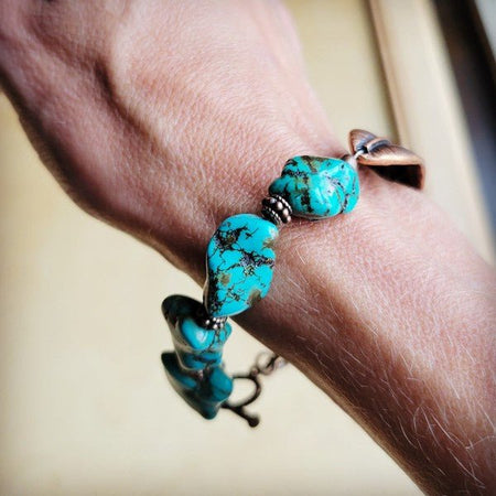 Turquoise Feather Beaded Bracelet - S. M. & Co.