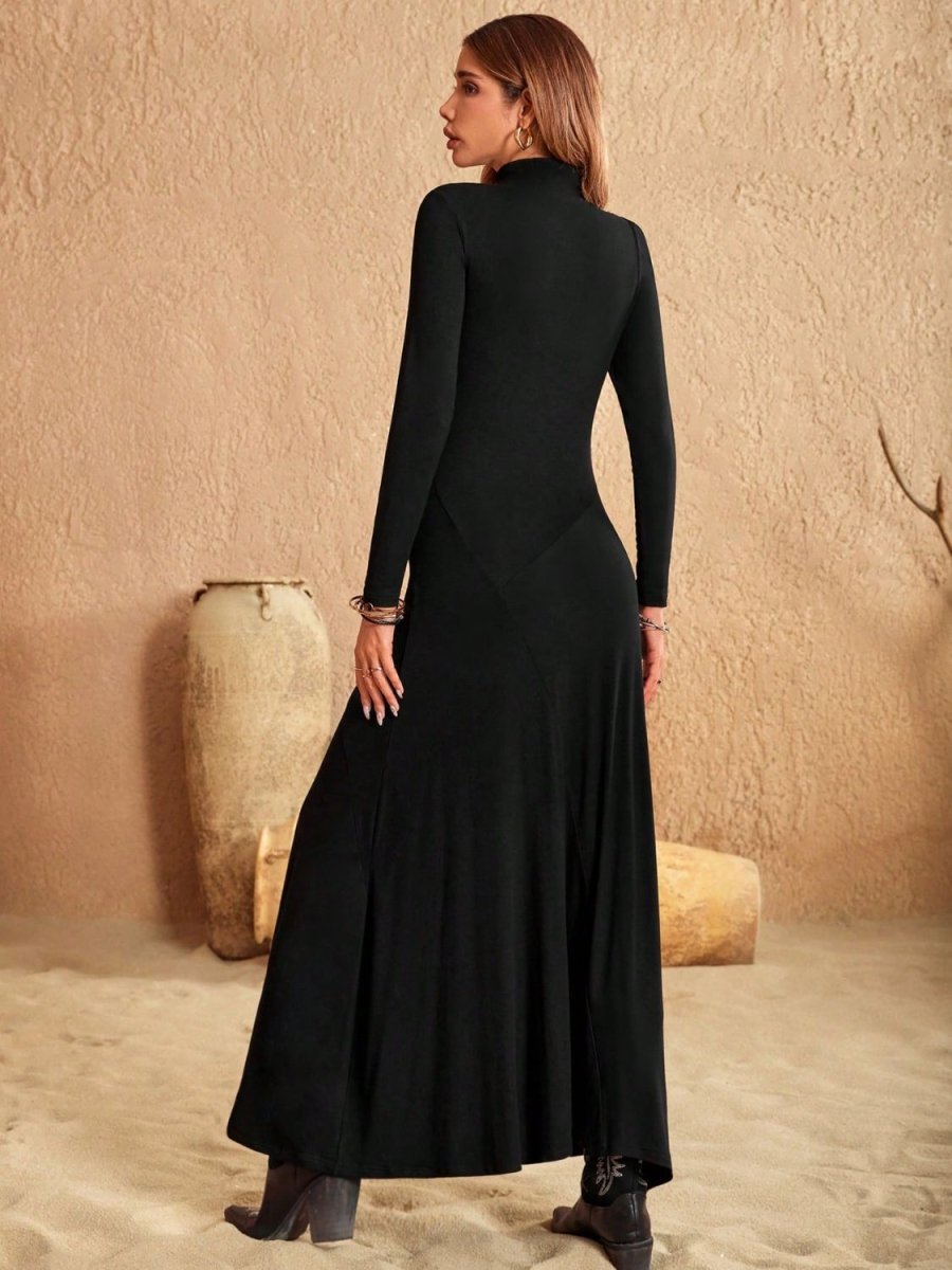 Turtleneck Long Sleeve Maxi Dress - S. M. & Co.