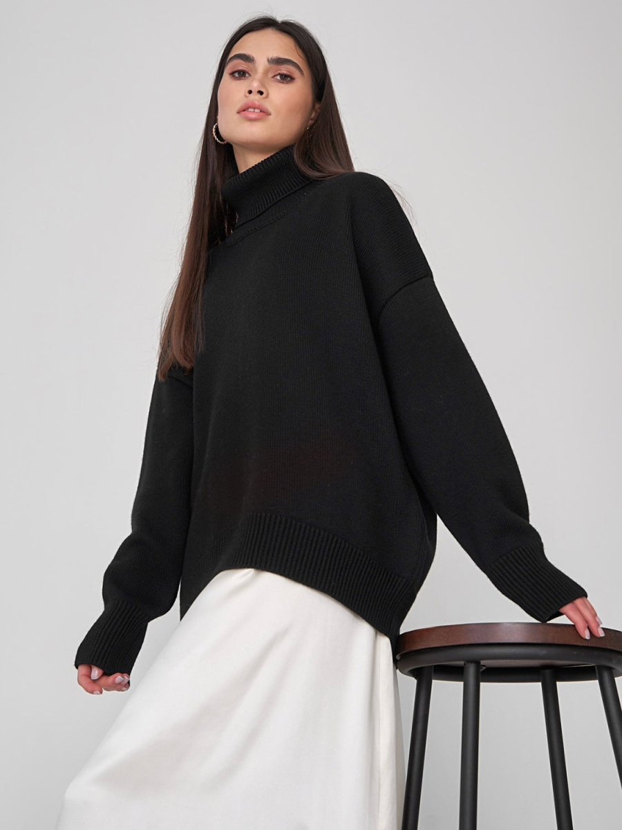 Turtleneck Long Sleeve Sweater - S. M. & Co.