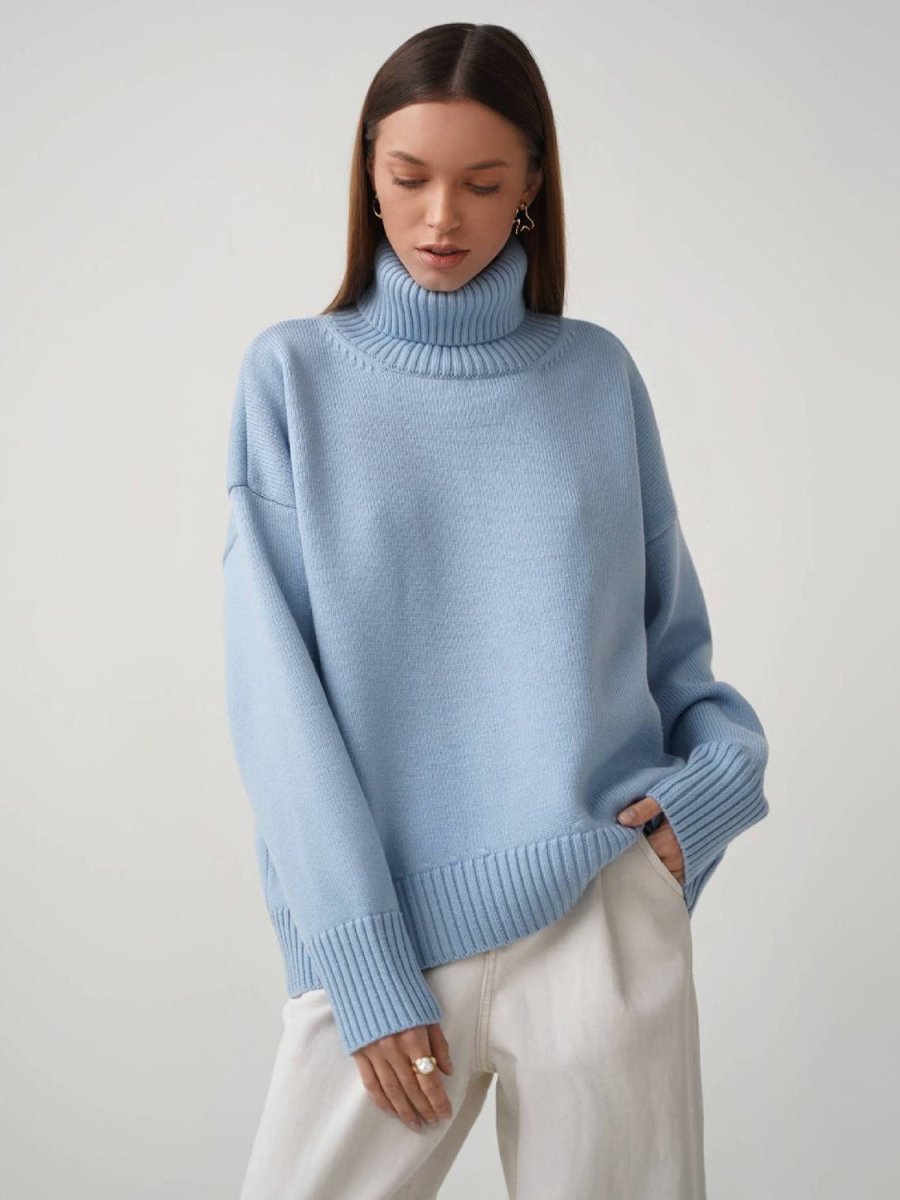 Turtleneck Long Sleeve Sweater - S. M. & Co.