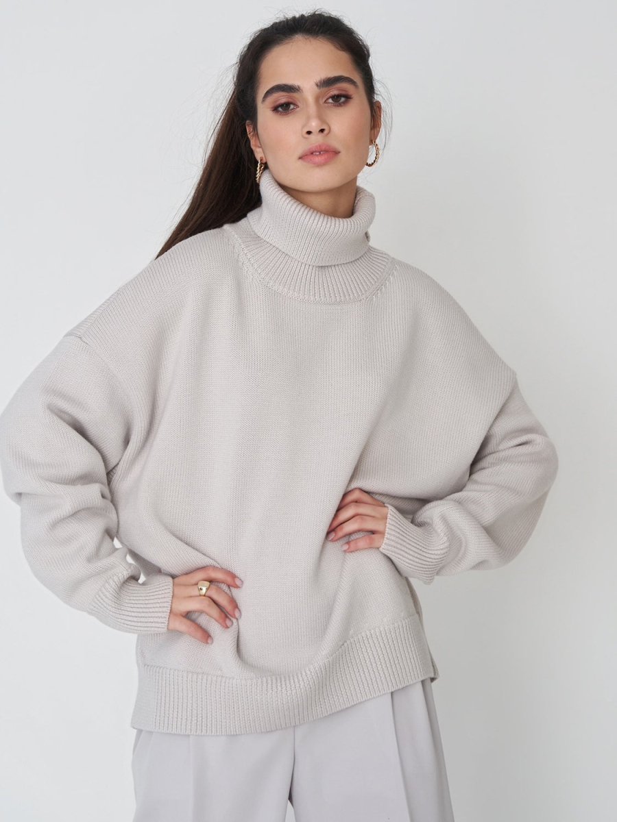 Turtleneck Long Sleeve Sweater - S. M. & Co.