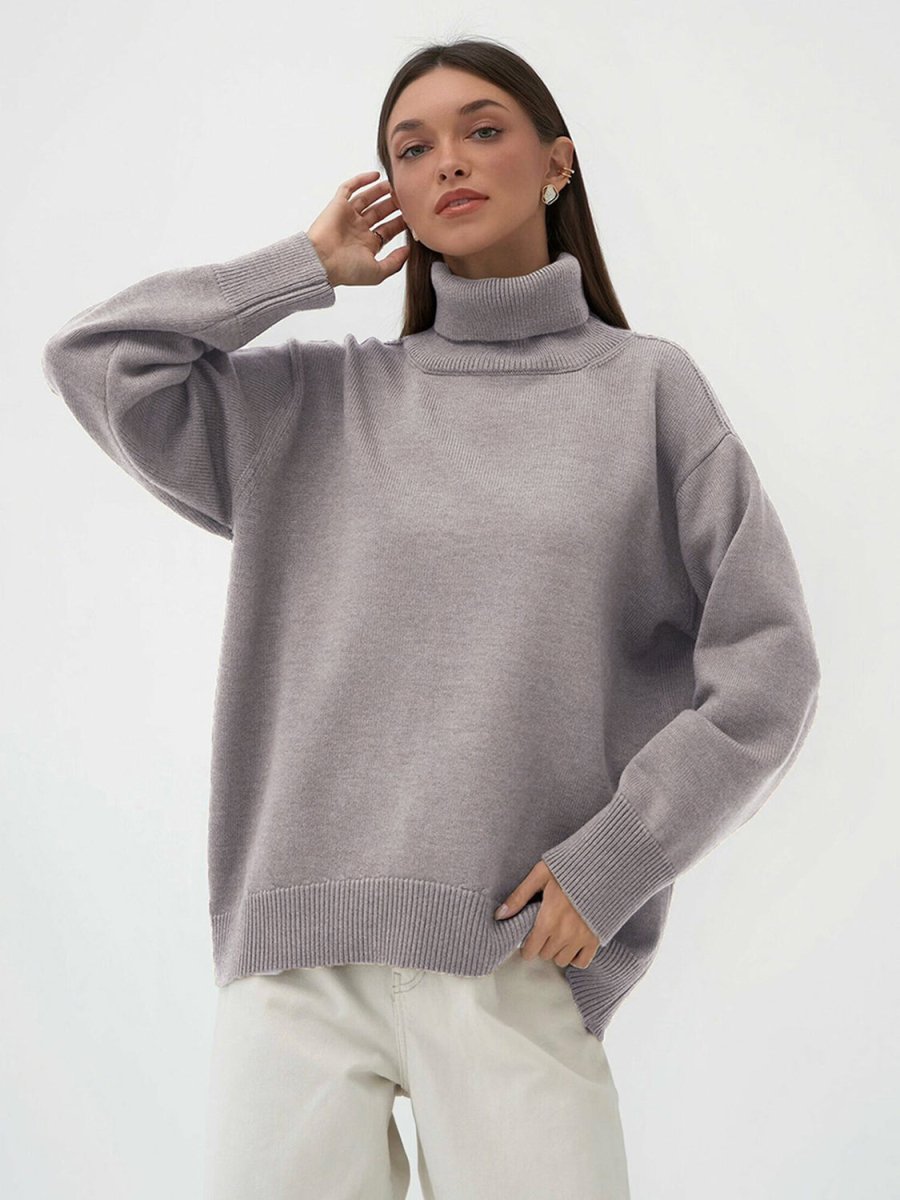 Turtleneck Long Sleeve Sweater - S. M. & Co.