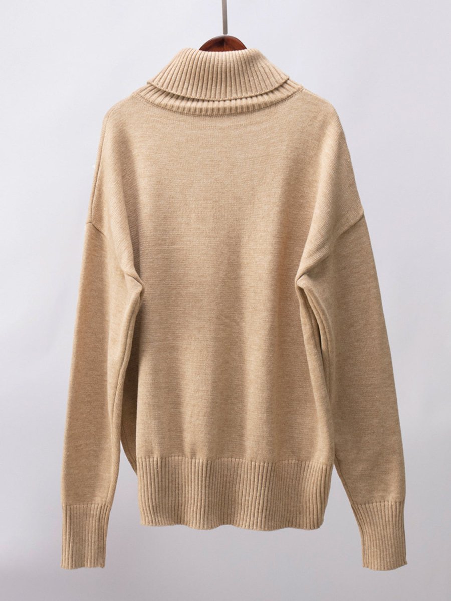 Turtleneck Long Sleeve Sweater - S. M. & Co.