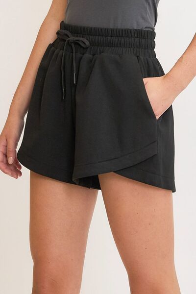 Umgee Full Size Drawstring Sweatshorts with Pockets Plus Size - S. M. & Co.