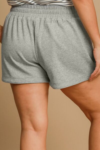 Umgee Full Size Drawstring Sweatshorts with Pockets Plus Size - S. M. & Co.