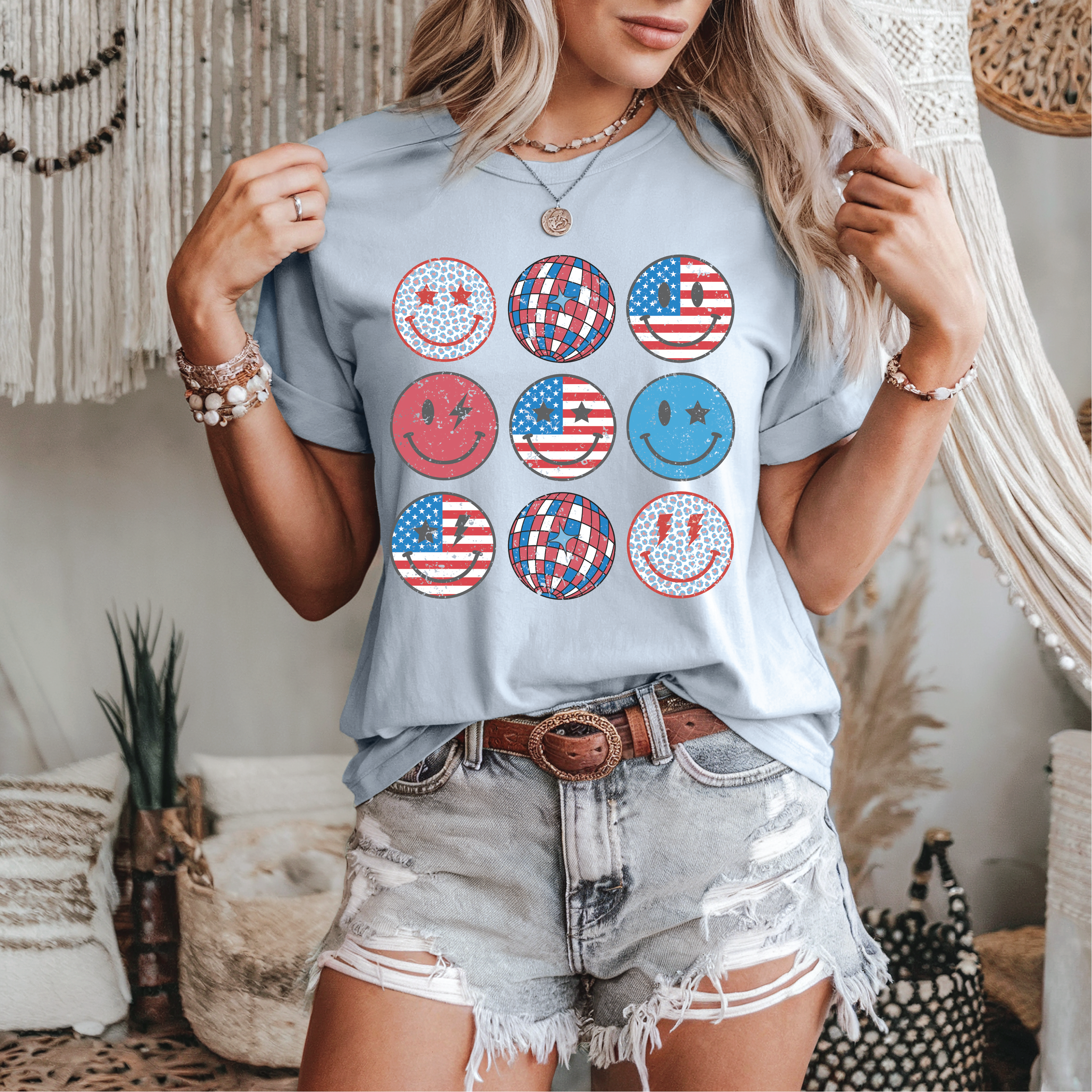 USA Faces Patriotic Tee