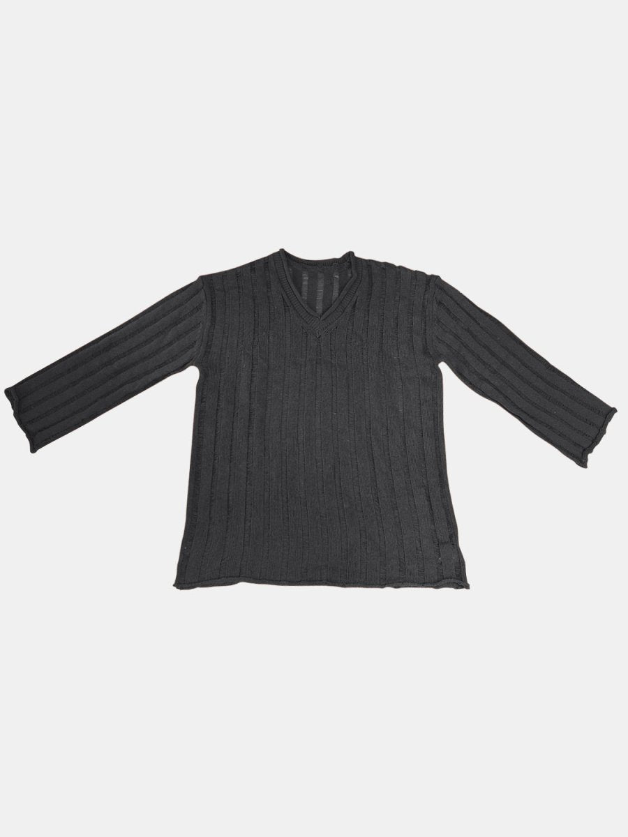 V - Neck Long Sleeve Sweater - S. M. & Co.