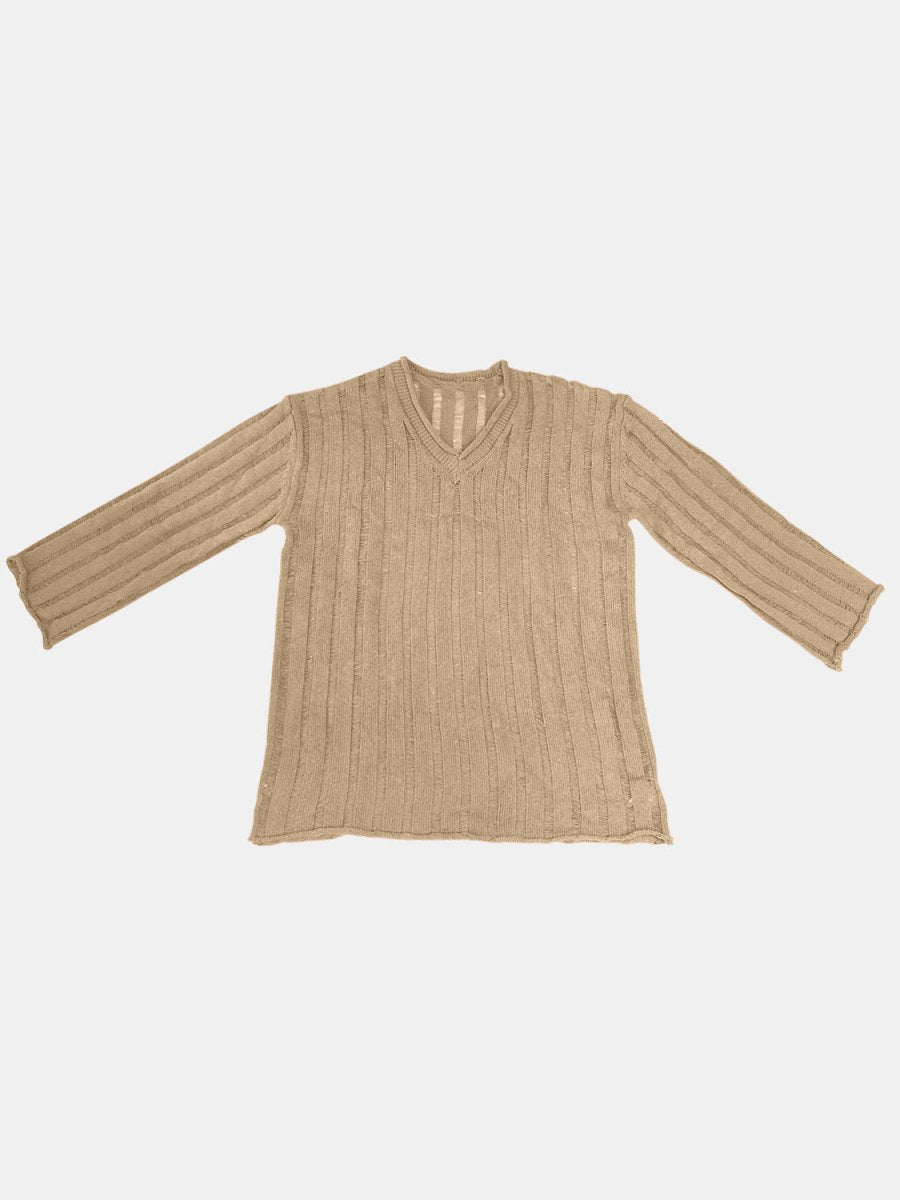 V - Neck Long Sleeve Sweater - S. M. & Co.