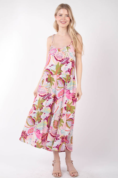 VERY J Tropical Printed Cami Midi Dress - S. M. & Co. Dresses/Midi Dresses