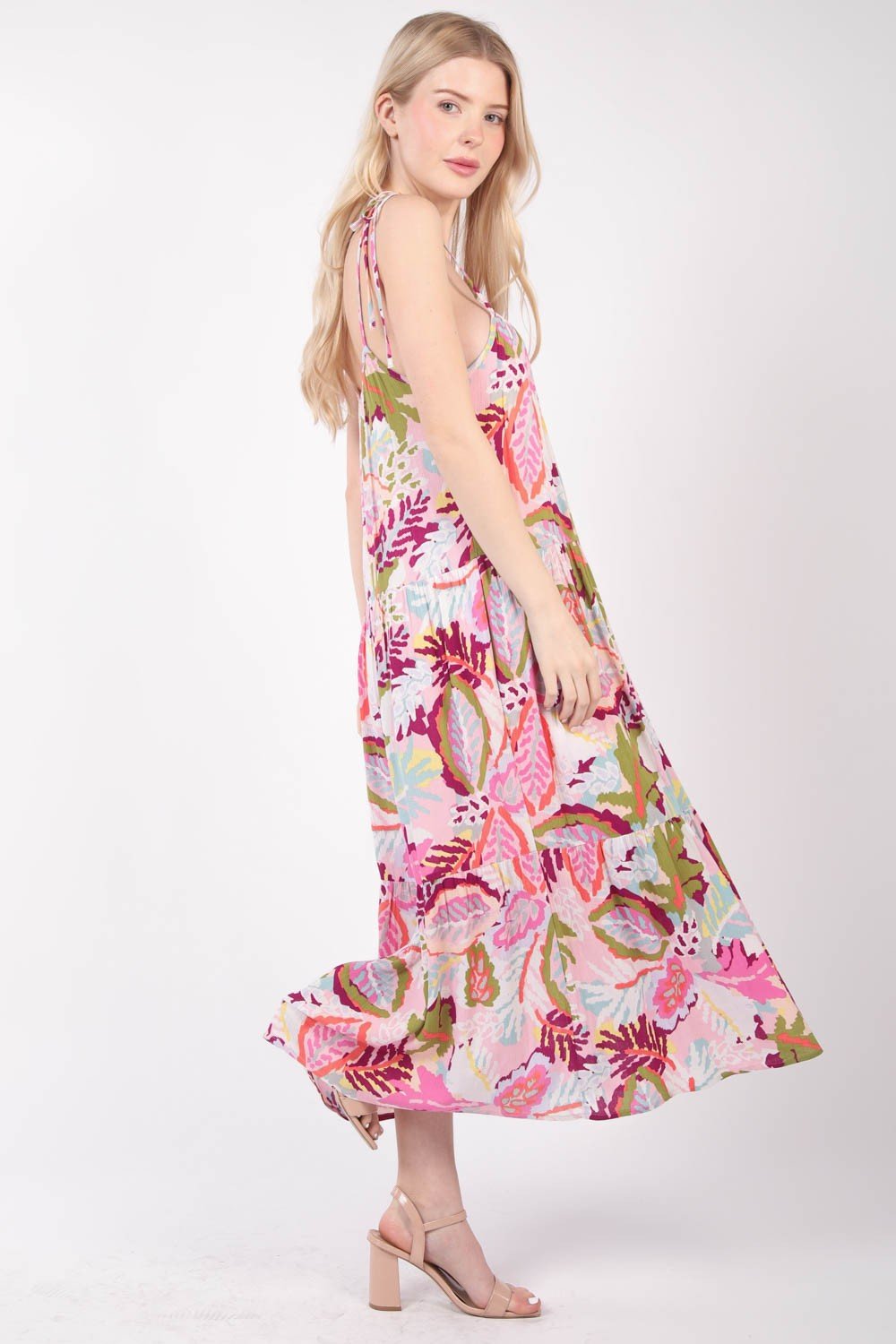 VERY J Tropical Printed Cami Midi Dress - S. M. & Co. Dresses/Midi Dresses