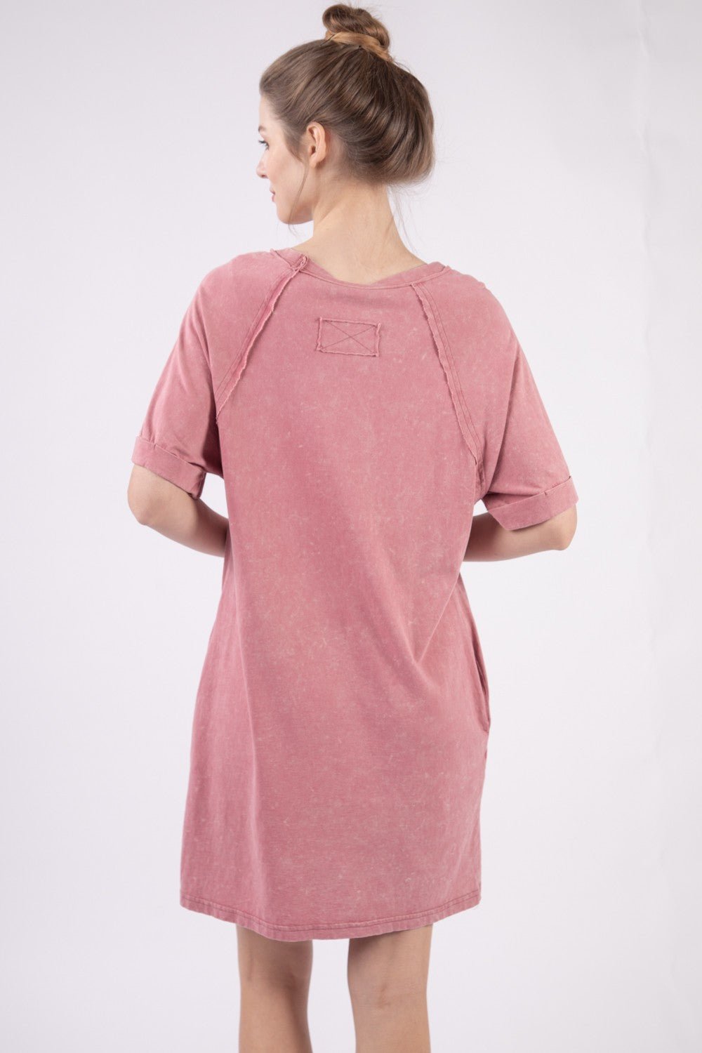 VERY J Washed Round Neck Mini Tee Dress - S. M. & Co. Dresses/Mini Dresses