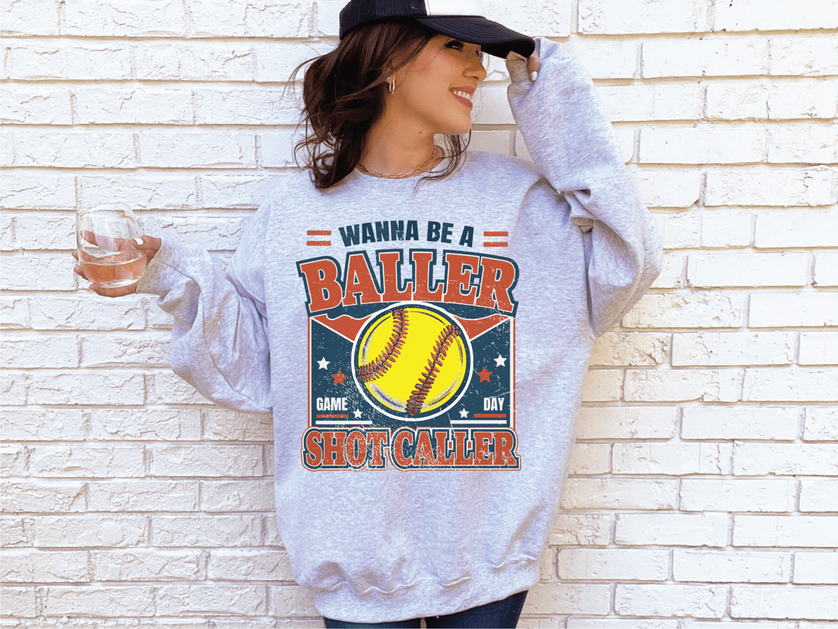 Wanna Be A Baller - Softball Athletic Grey - S. M. & Co.
