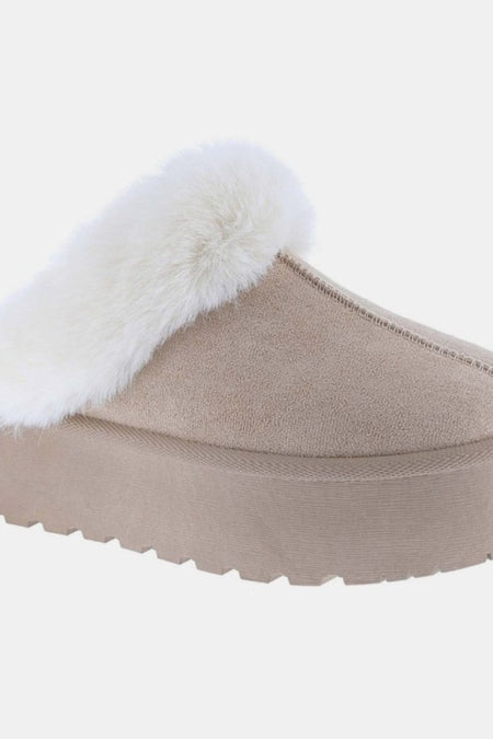 Weeboo Thick Bottom Fur Trim Snow Slippers - S. M. & Co.